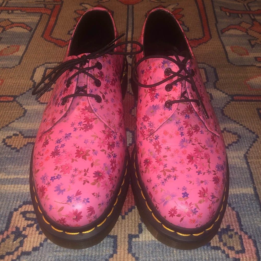 Dr. Martens pink floral loafer